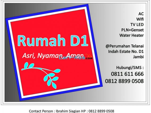 Rumah Kos D1 Indekos Harian di Telanaipura Kota Jambi